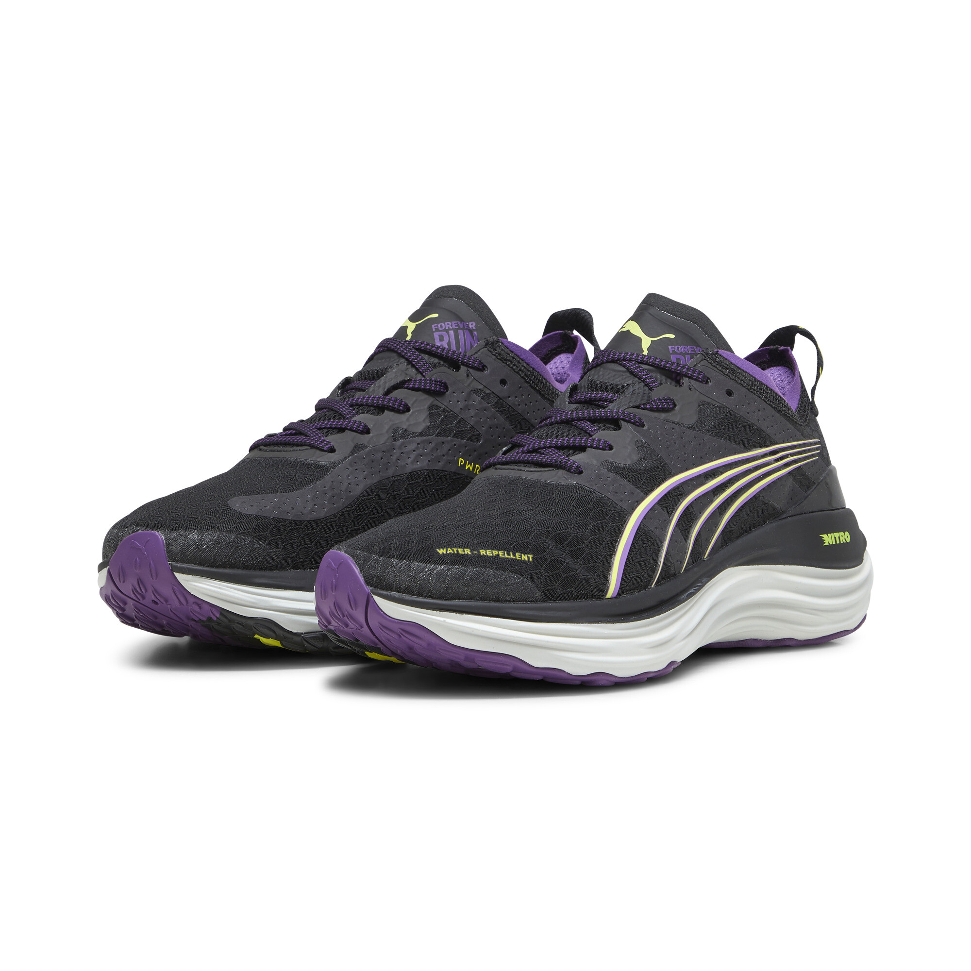 Women's PUMA ForeverRun NITRO™ WTR Running Shoes In Black, Size EU 37.5