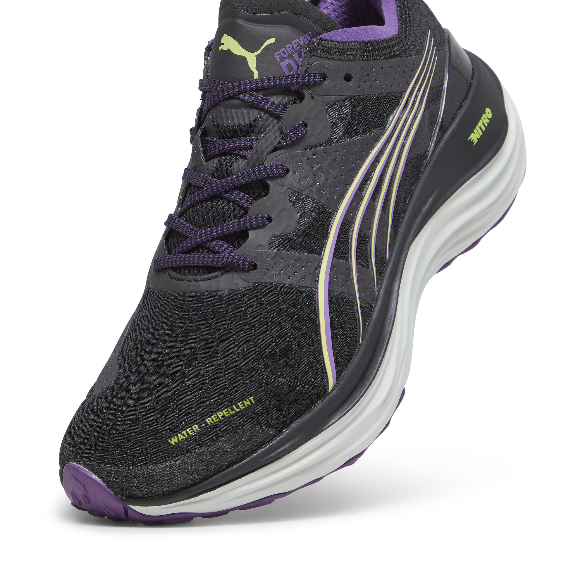 Women's PUMA ForeverRun NITRO™ WTR Running Shoes In Black, Size EU 37.5