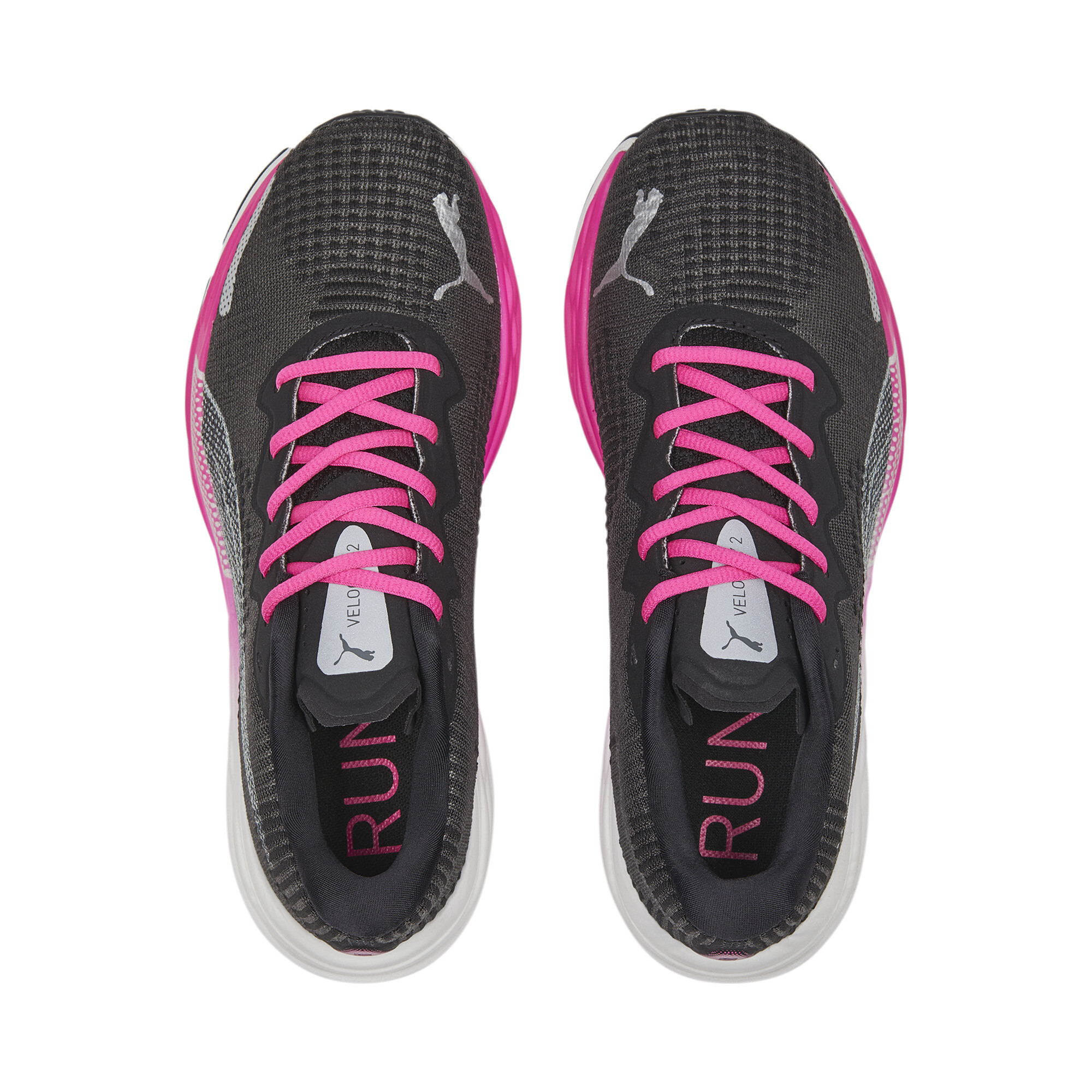 Women's PUMA Velocity NITRO 2 Fade Running Shoes Women In Black, Size EU 42