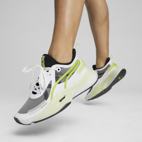 Zapatillas de training PWR NITRO™ SQD para mujer, PUMA White-PUMA Black-Lime Pow, large-ARG