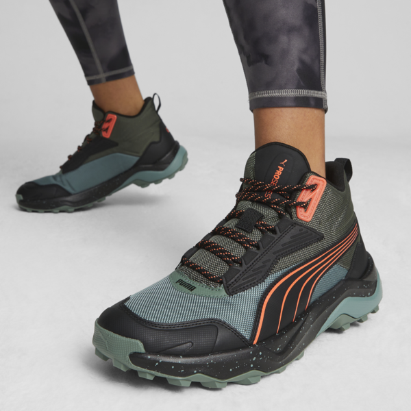Obstruct Pro Mid Trail Shoes, Eucalyptus-PUMA Black-Neon Sun, large-ZAF