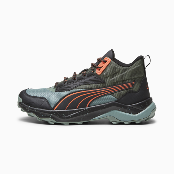 Obstruct Pro Mid Trail Shoes, Eucalyptus-PUMA Black-Neon Sun, large-ZAF