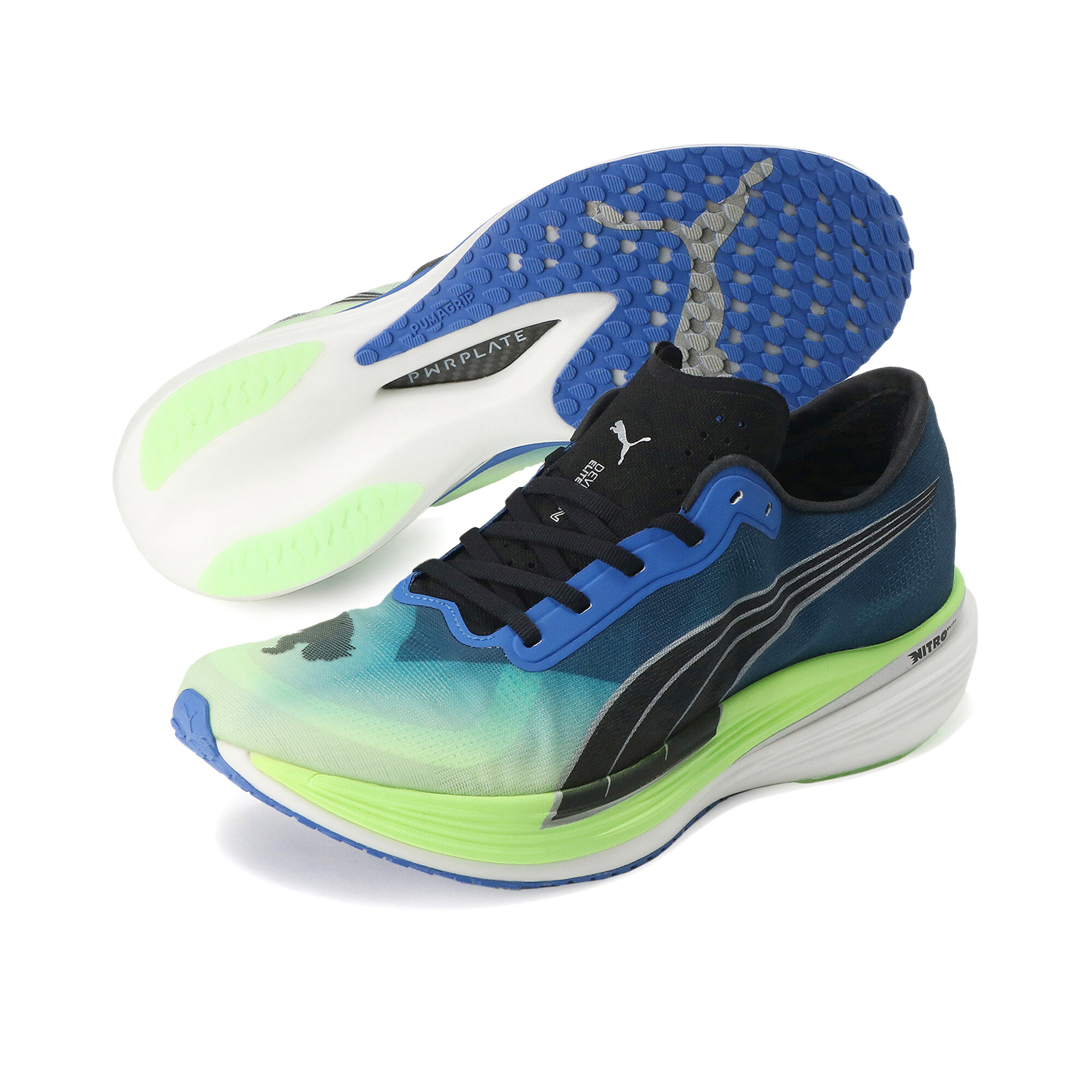 ＜プーマ公式通販＞ プーマ メンズ ディヴィエイト ニトロ エリート 2 EKIDEN ランニングシューズ メンズ Fizzy Lime-Royal Sapphire-PUMA Black ｜PUMA.com