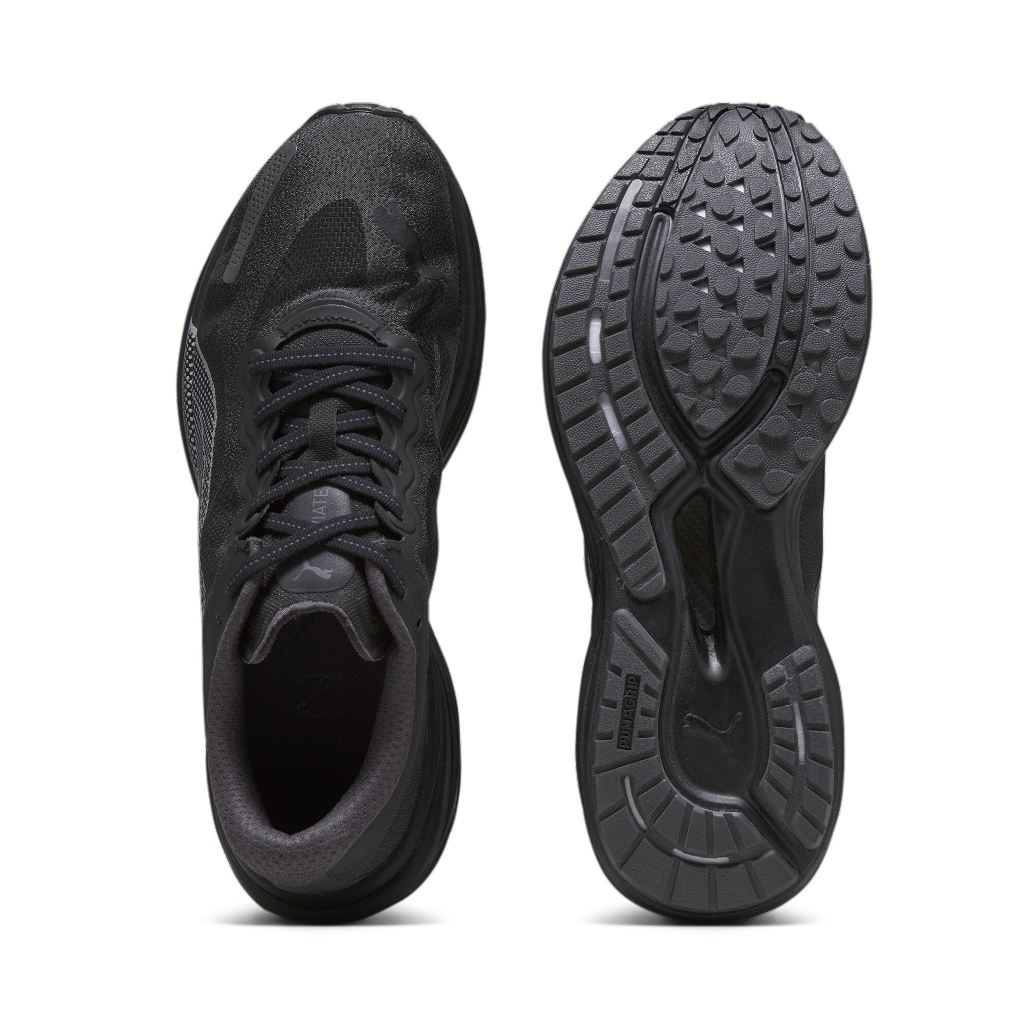 Men's PUMA Deviate NITRO 2 WTRepel Running Shoes In Black, Size EU 42.5