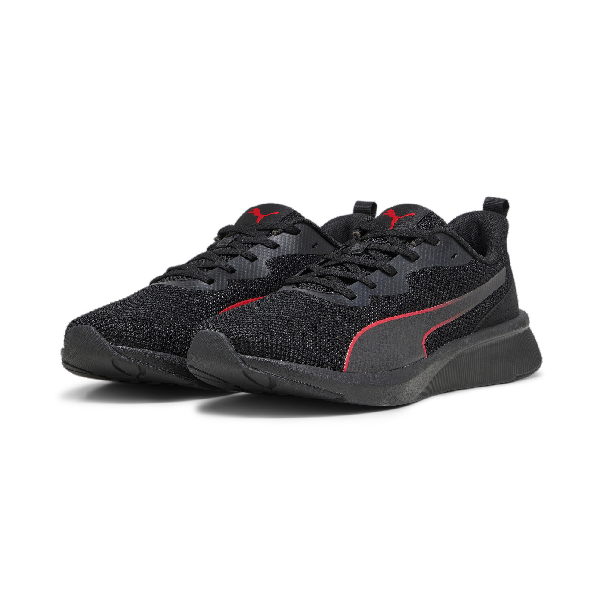 Men's PUMA Flyer Lite Mesh Running Shoes In Black, Size EU 38.5