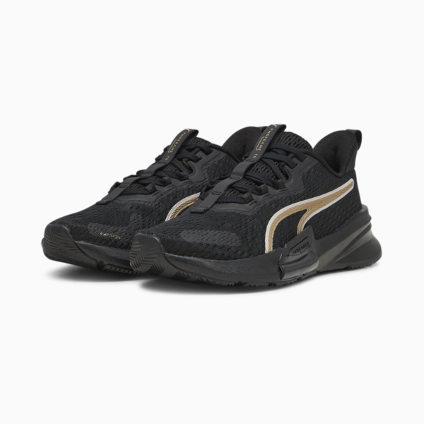 PWRFrame TR 2 Logo Love Women's Training Shoes, PUMA Black-Metallic Gold, large-ZAF