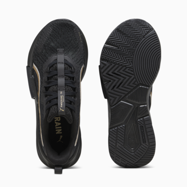 PWRFrame TR 2 Logo Love Women's Training Shoes, PUMA Black-Metallic Gold, large-ZAF