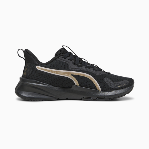 PWRFrame TR 2 Logo Love Women's Training Shoes, PUMA Black-Metallic Gold, large-ZAF