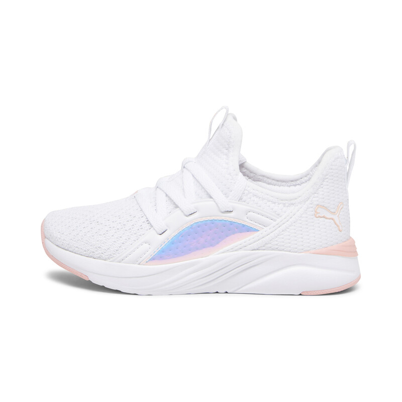 PUMA SOFTRIDE Sophia 2 Crystal Kid's Sneakers in White/Black/Pink size 7-Y