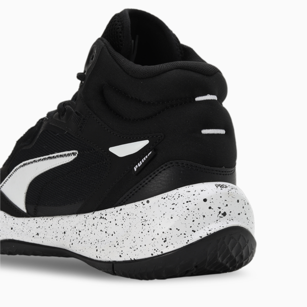 Zapatillas de basketball Playmaker Pro Mid Splatter, PUMA Black-PUMA White, large-ARG