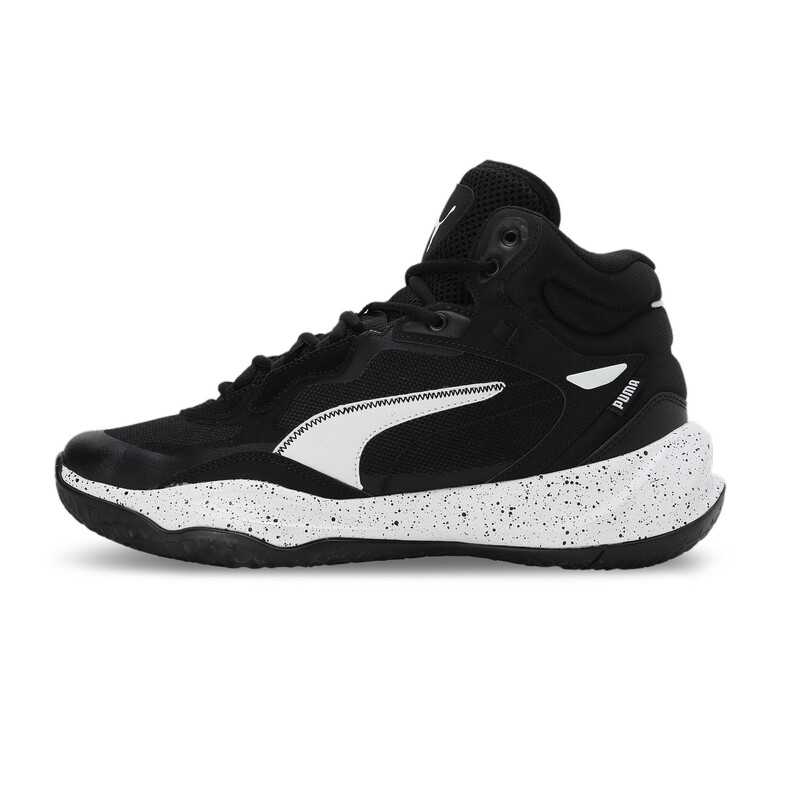 PUMA Playmaker Pro Mid Splatter Unisex Basketball Shoes in White