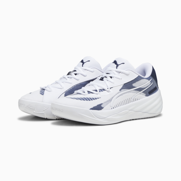 All-Pro NITRO Team Basketball Shoes, PUMA White-PUMA Navy-Lime Squeeze, large-ZAF