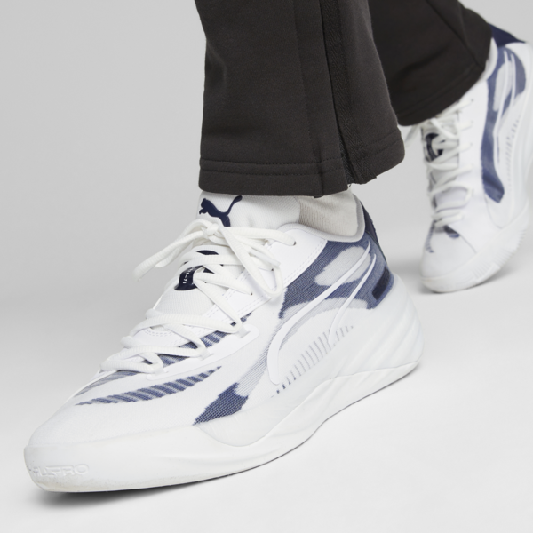 All-Pro NITRO Team Basketball Shoes, PUMA White-PUMA Navy-Lime Squeeze, large-ZAF