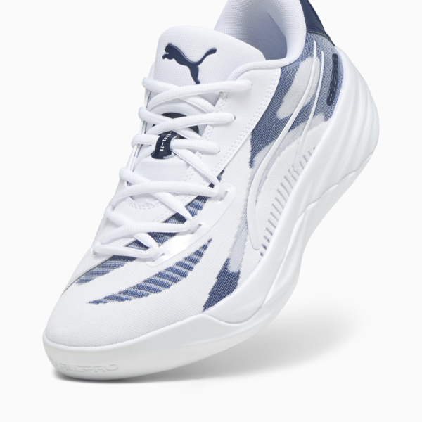 All-Pro NITRO Team Basketball Shoes, PUMA White-PUMA Navy-Lime Squeeze, large-ZAF