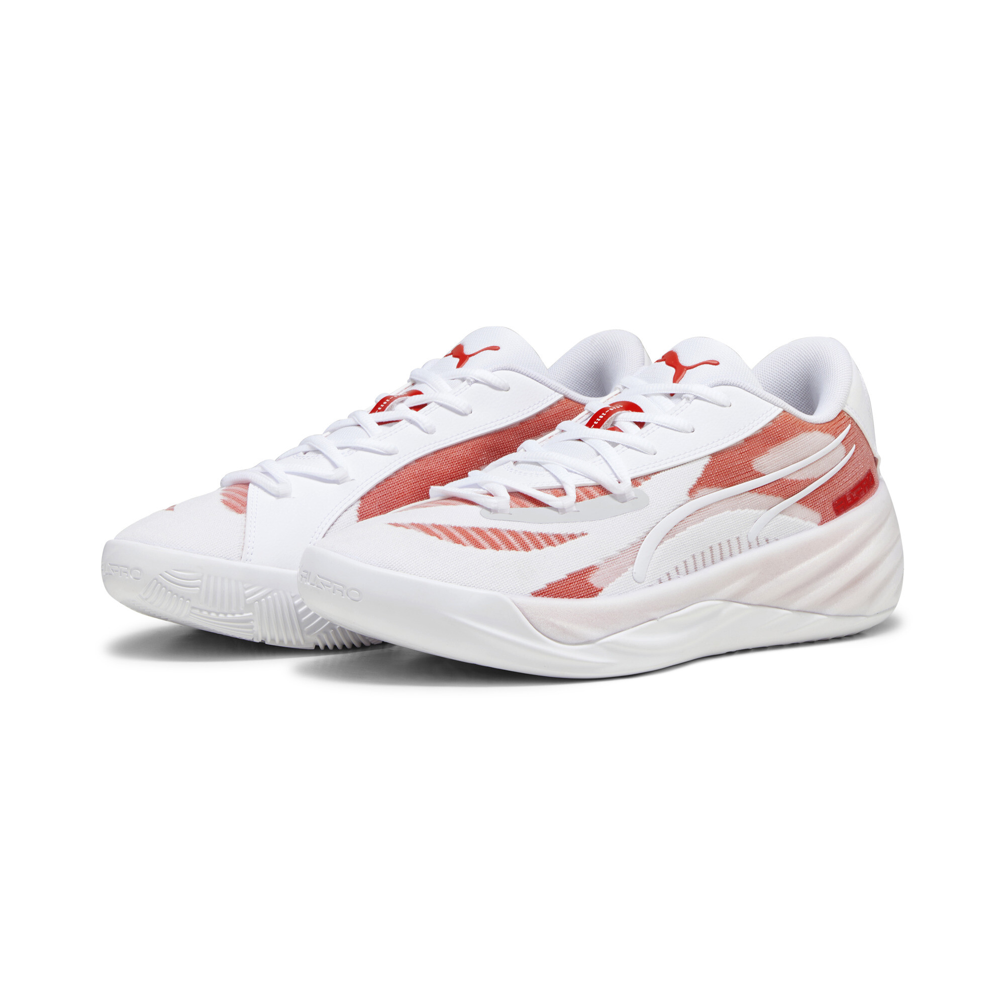PUMA All-Pro NITRO Team basketbalschoenen, Rood/Wit, Maat 40 thumbnail 6