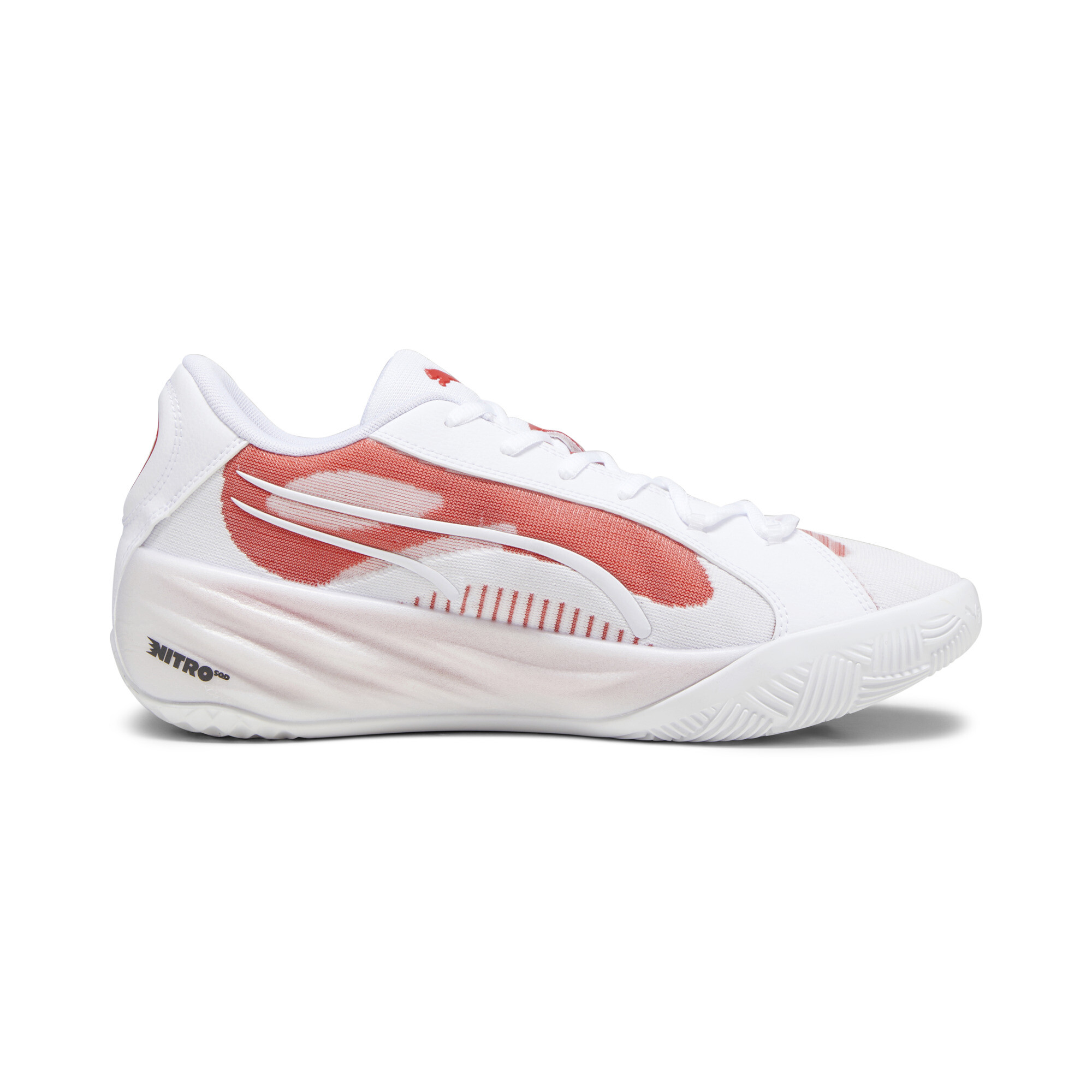 PUMA All-Pro NITRO Team basketbalschoenen, Rood/Wit, Maat 40 thumbnail 3
