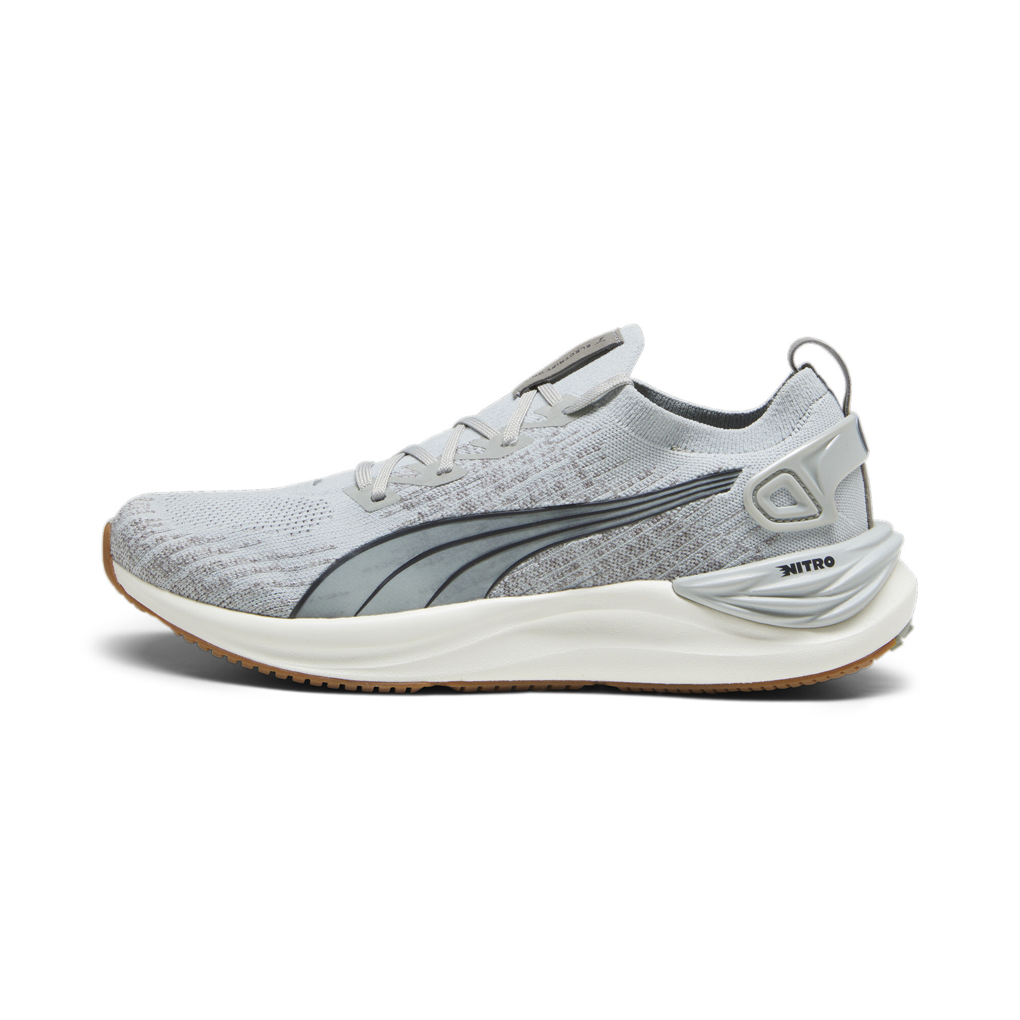 Men's PUMA Electrify NITRO 3 Knit Running Shoes In Gray, Size EU 39