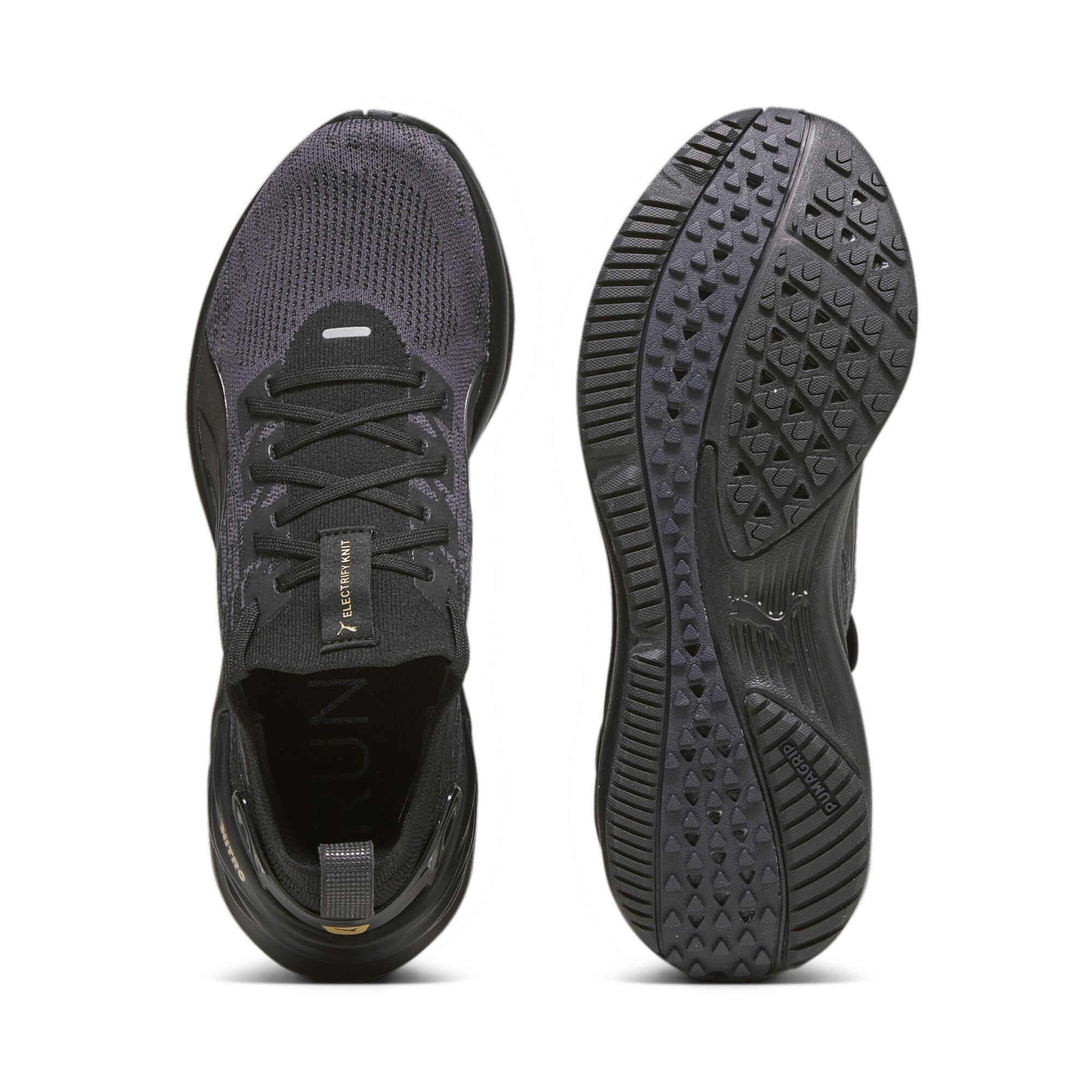 Women's PUMA Electrify NITRO 3 Knit Running Shoes In Black, Size EU 37