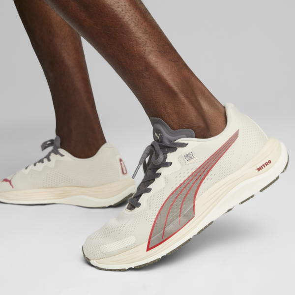 PUMA x FIRST MILE Velocity NITRO 2 Men's Running Shoes, Alpine Snow-Cool Dark Gray-Astro Red, large-ZAF