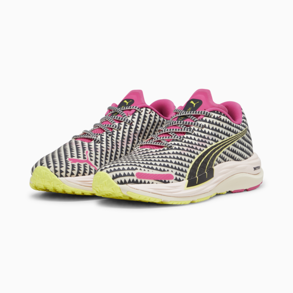 PUMA x lemlem Velocity NITRO 2 Running Shoes Women, Ghost Pepper-PUMA Black-Pink Glimmer, large-ZAF