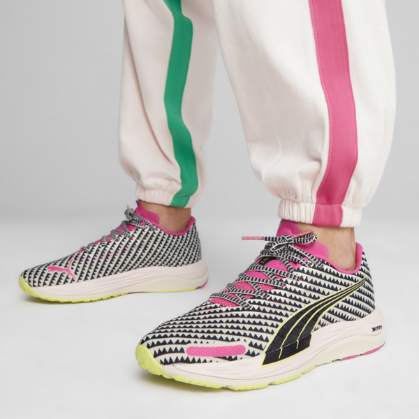 PUMA x lemlem Velocity NITRO 2 Running Shoes Women, Ghost Pepper-PUMA Black-Pink Glimmer, large-ZAF