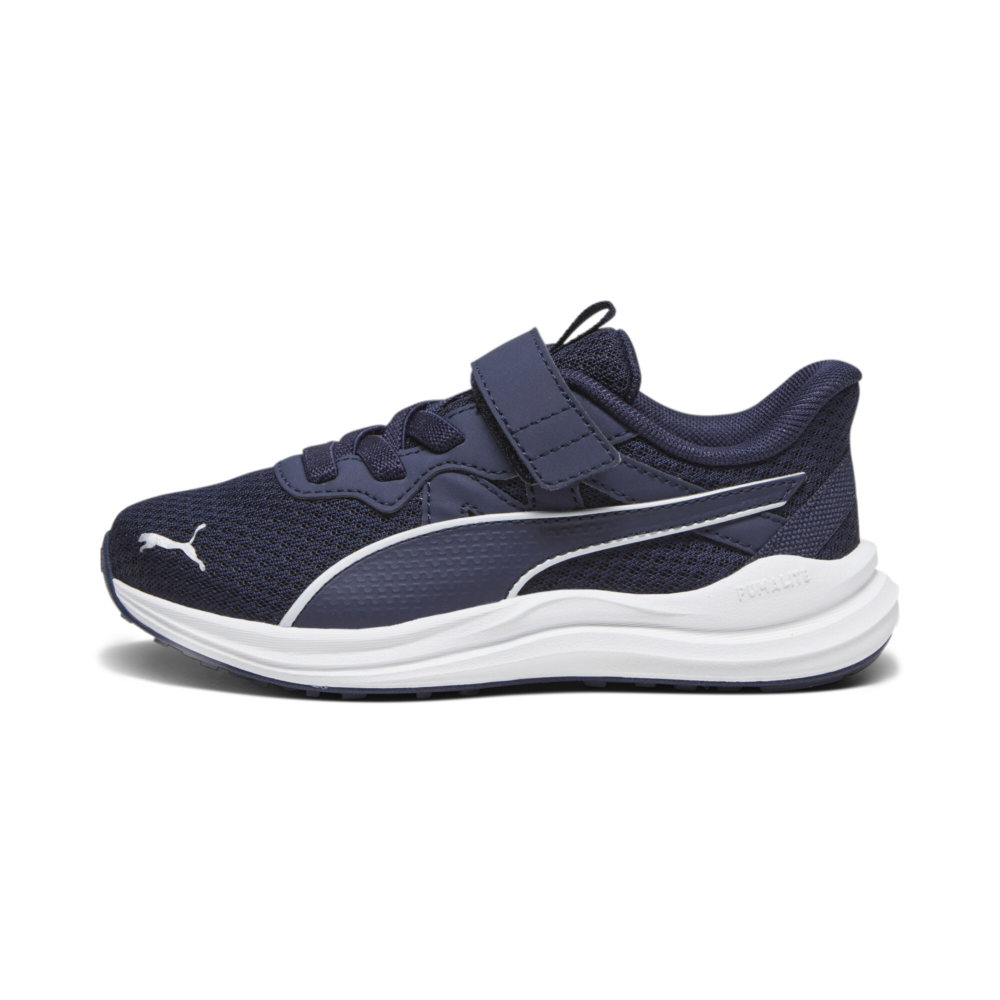 Puma Reflect Lite Laufschuhe Kinder | Navy/White/Silver | Größe: 28