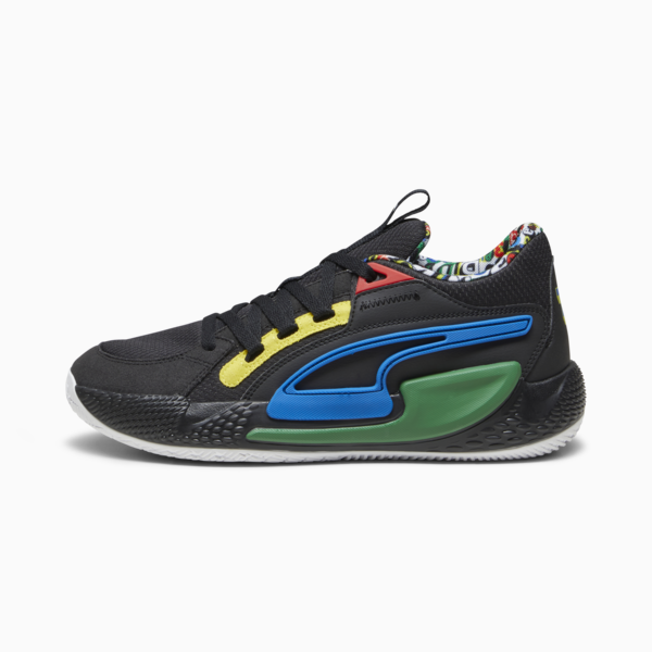 Court Rider Chaos Trash Talk Basketball Sneakers, PUMA Black-Pelé Yellow-Archive Green-Racing Blue-PUMA White, large-ZAF