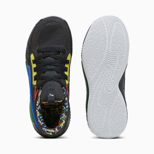 Court Rider Chaos Trash Talk Basketball Sneakers, PUMA Black-Pelé Yellow-Archive Green-Racing Blue-PUMA White, large-ZAF