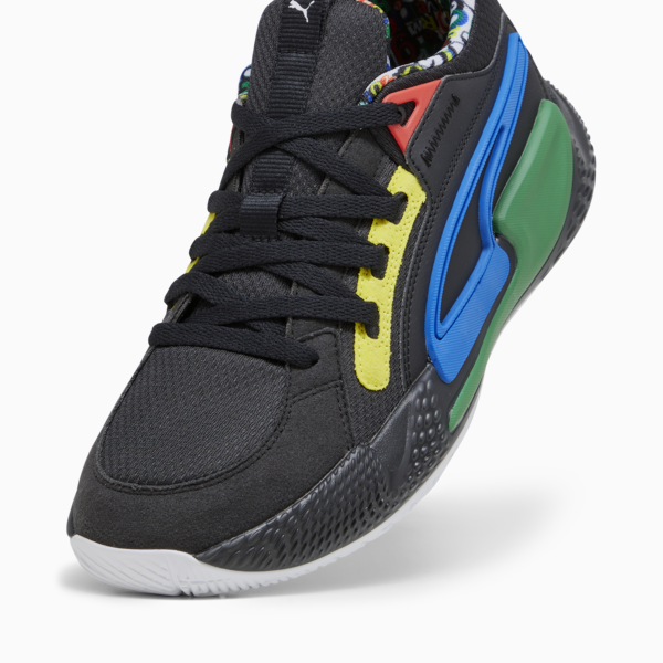 Court Rider Chaos Trash Talk Basketball Sneakers, PUMA Black-Pelé Yellow-Archive Green-Racing Blue-PUMA White, large-ZAF