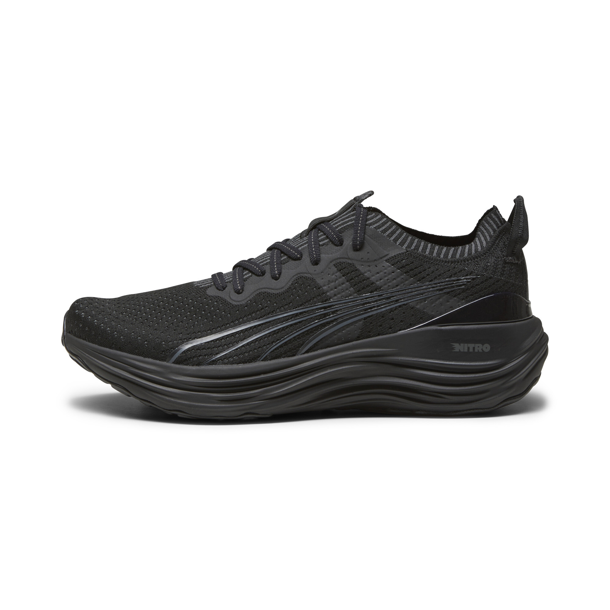 Puma ForeverRun NITRO Knit Laufschuhe Herren | Black/Shadow Gray | Größe: 43