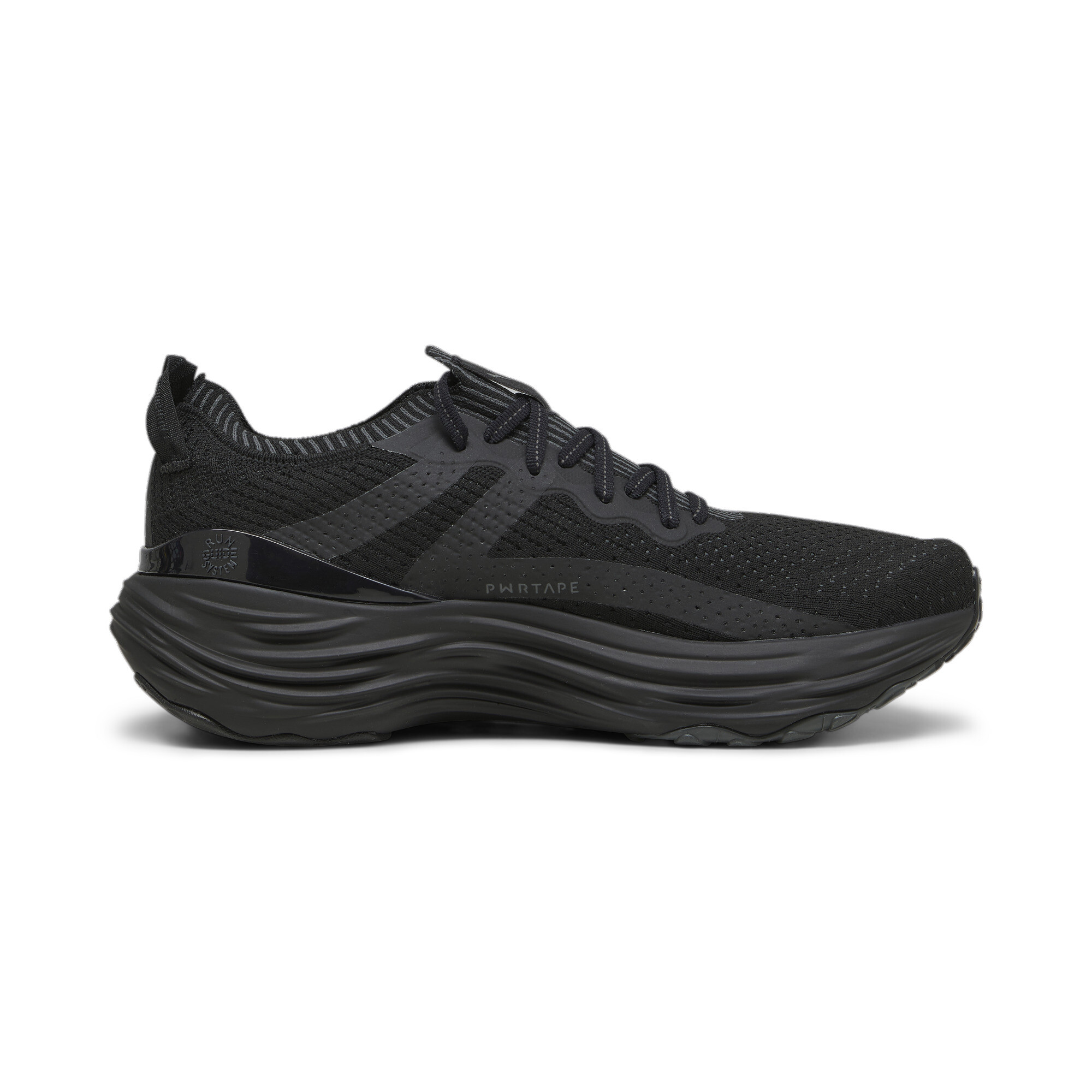 Men's PUMA ForeverRun NITRO Knit Running Shoes In Black, Size EU 39