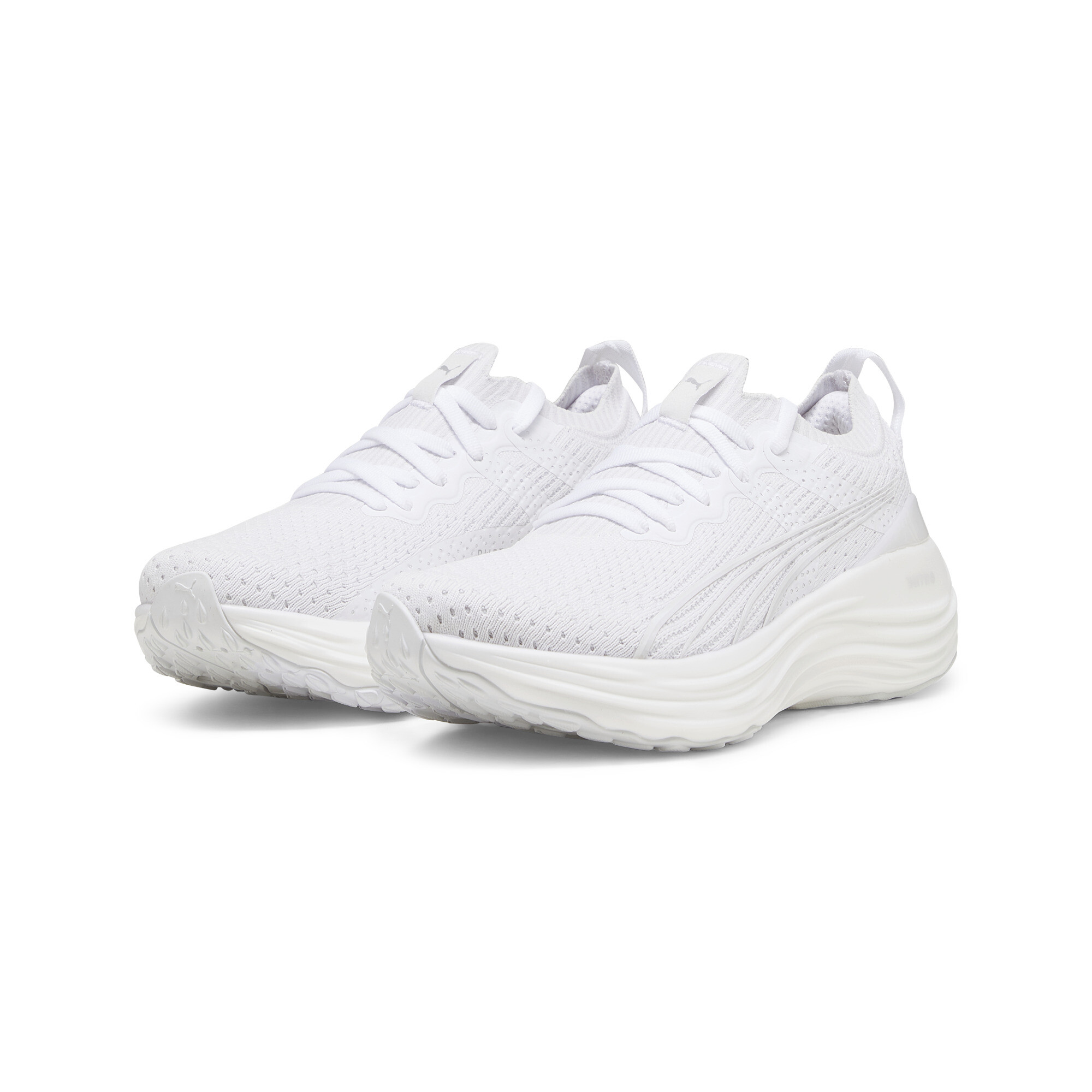 Women's PUMA ForeverRun NITRO Knit Running Shoes In White, Size EU 37