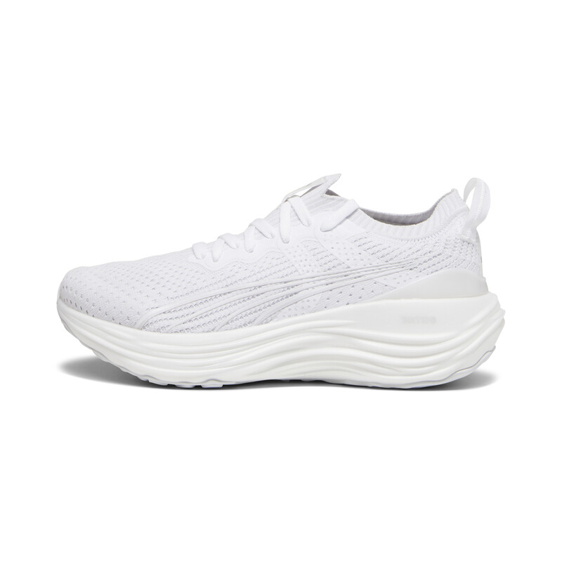 Women's PUMA ForeverRun NITRO Knit Running Shoes in White/Gray size UK 5.5