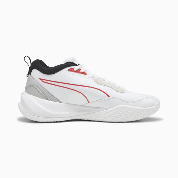Playmaker Pro Plus Basketball Shoes, PUMA White-For All Time Red, large-ZAF