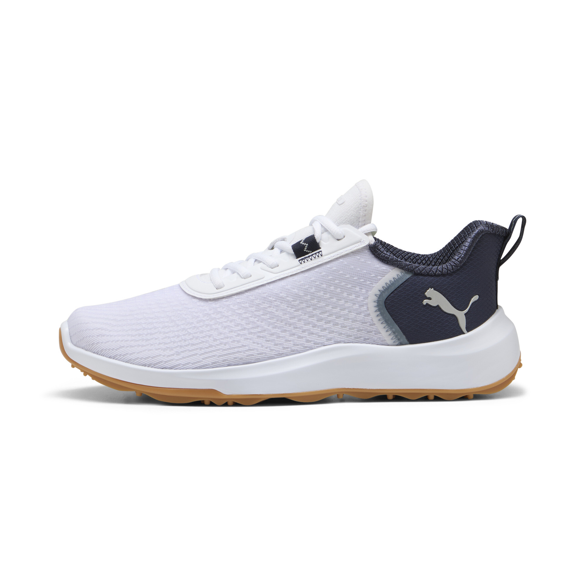 Puma Fusion Crush Sport Golfschuhe Herren | Mit Plain | White/Deep Navy/Gum | Größe: 41