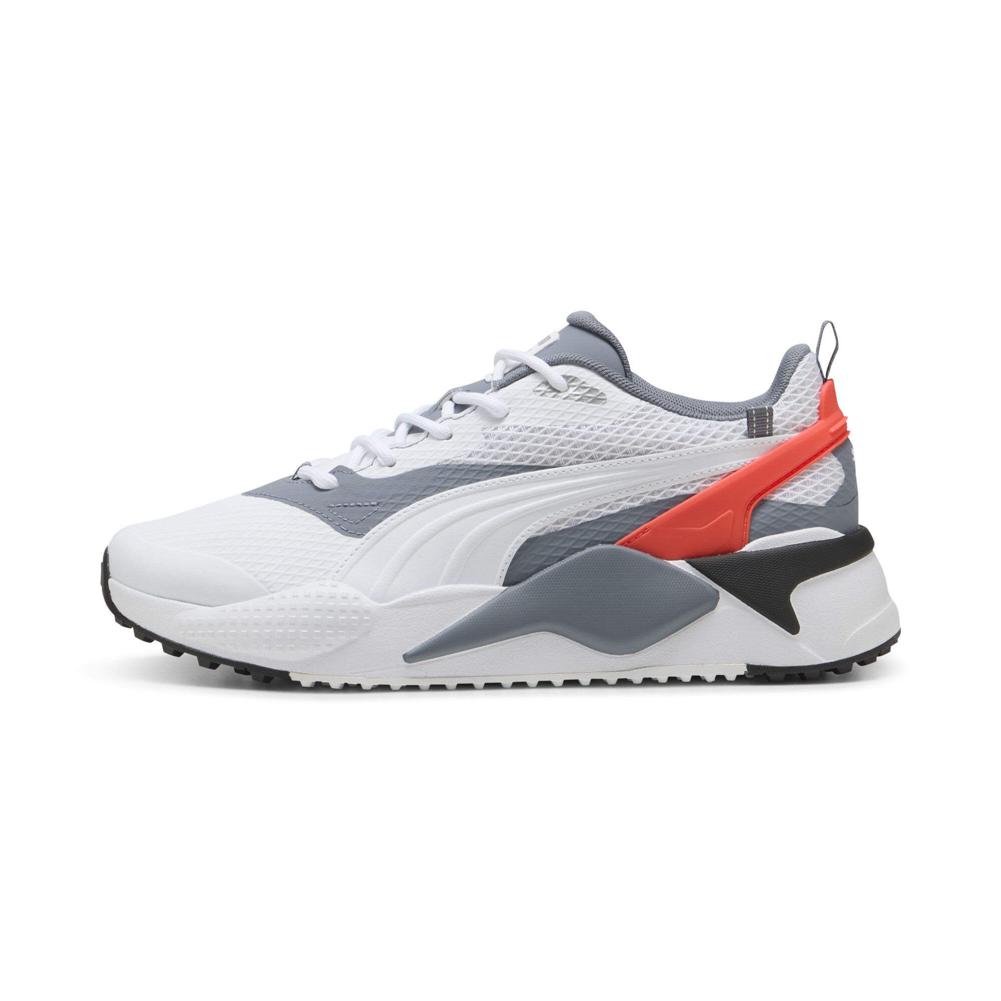 Puma GS-X Efekt Golfschuhe | Mit Plain | White/Gray Tile/Red Blast | Größe: 39