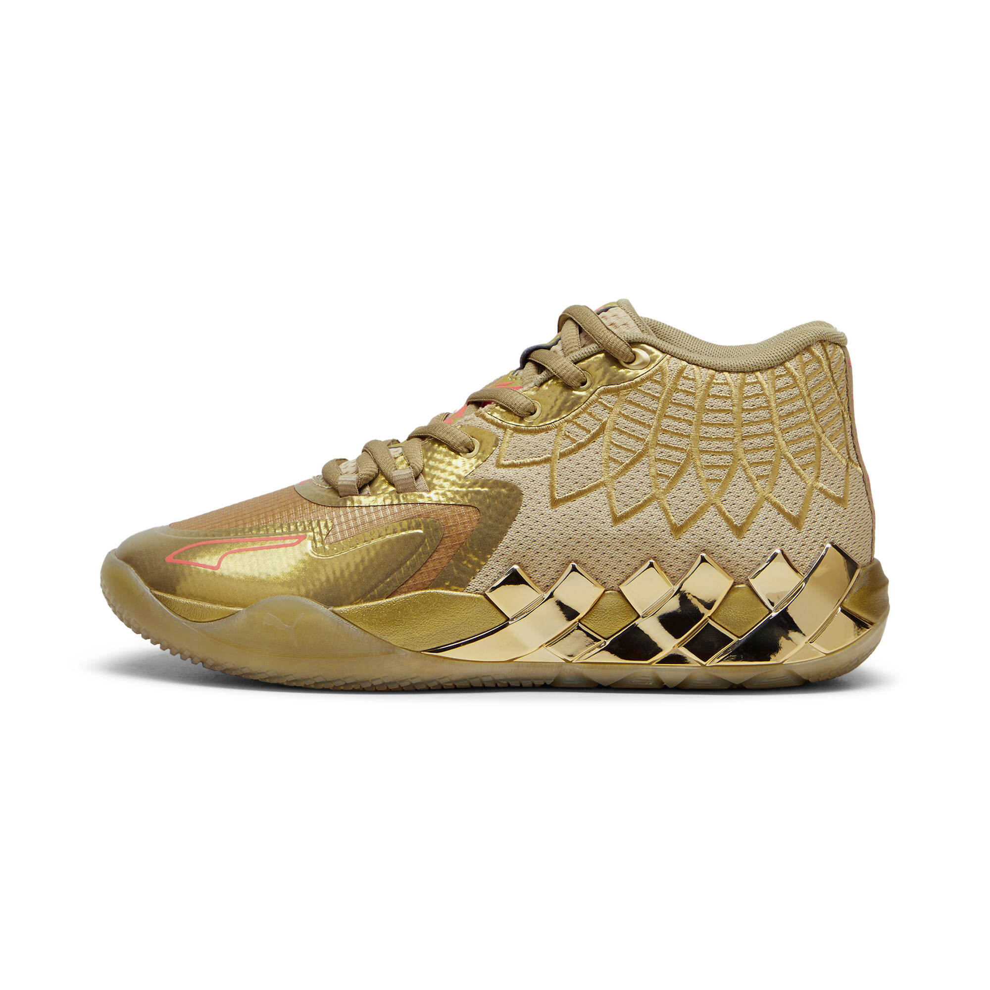 Gold and 2024 white basketball shoes