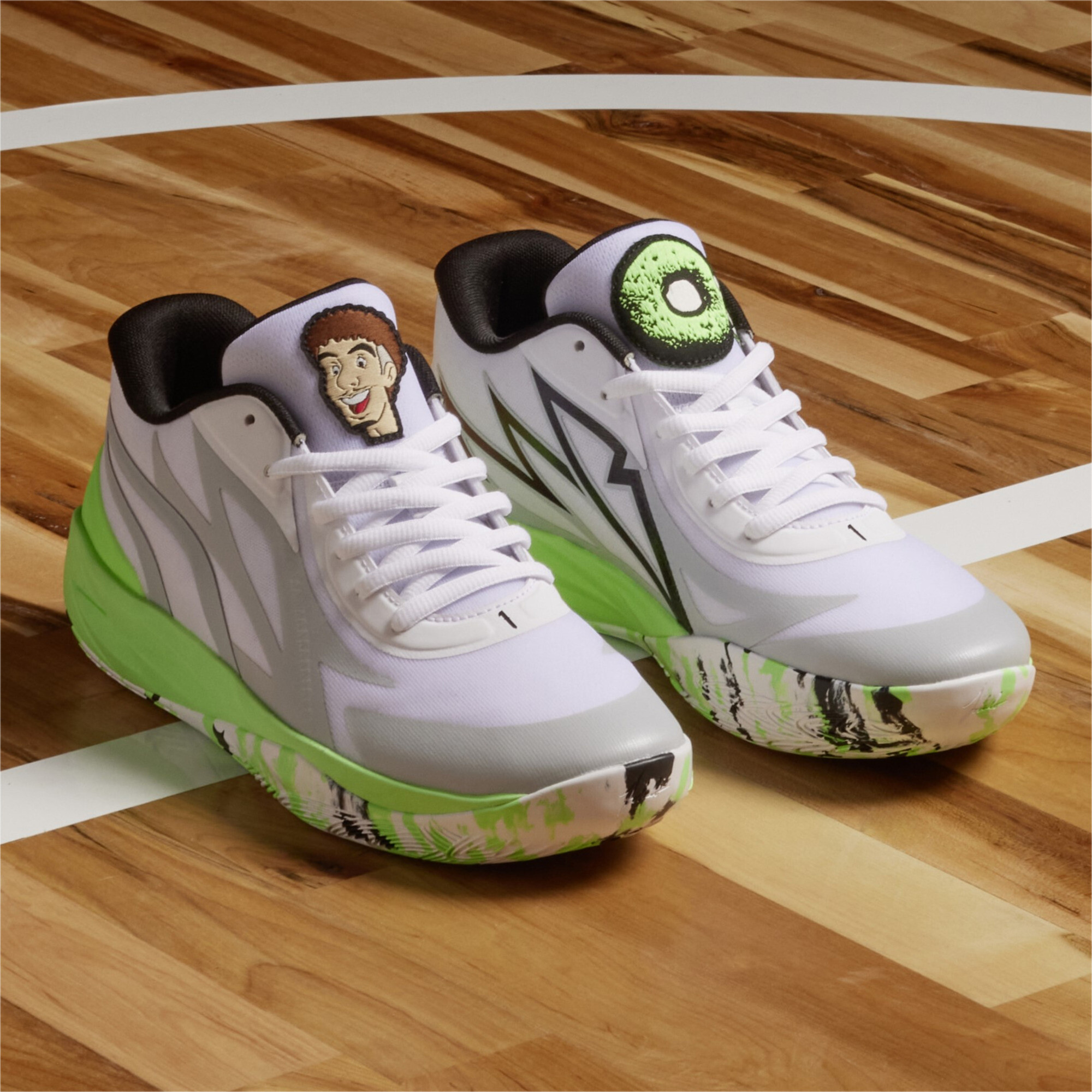 Men's Puma MB.02 Lo La Mel-O Basketball Shoes, Green, Size 44, Shoes