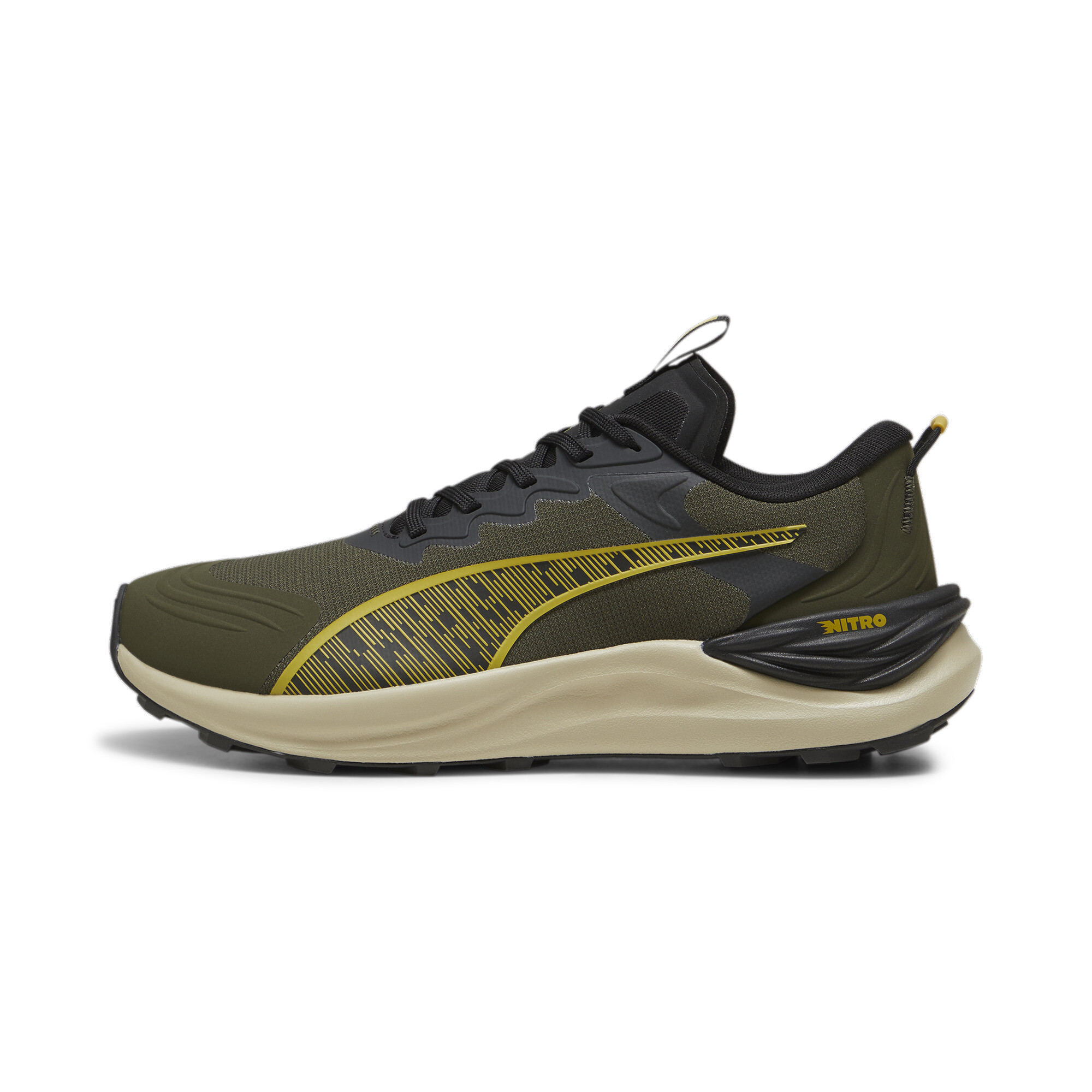 Puma Electrify NITRO™ Trailrunning-Schuhe Herren | Dark Olive/Desert Dust/Golden Fog | Größe: 46