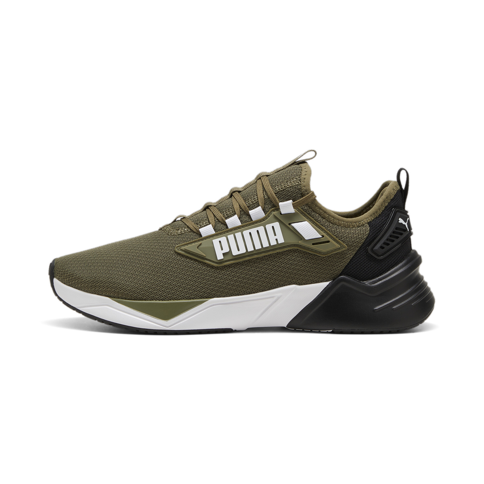 Puma Retaliate 3 Laufschuhe Unisex | Olive/Black | Größe: 36