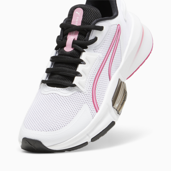 Zapatillas de training PWRFrame TR 3 para mujer, PUMA White-Garnet Rose-Fast Pink, large-ARG