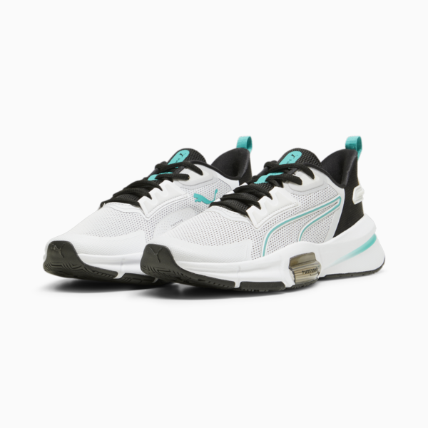 Zapatillas de training PWRFrame TR 3 para mujer, Feather Gray-PUMA Black-Sparkling Green, large-ARG