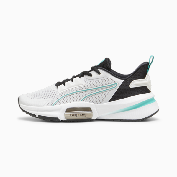 Zapatillas de training PWRFrame TR 3 para mujer, Feather Gray-PUMA Black-Sparkling Green, large-ARG