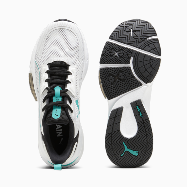 Zapatillas de training PWRFrame TR 3 para mujer, Feather Gray-PUMA Black-Sparkling Green, large-ARG