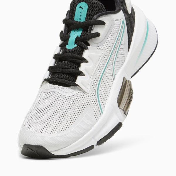 Zapatillas de training PWRFrame TR 3 para mujer, Feather Gray-PUMA Black-Sparkling Green, large-ARG