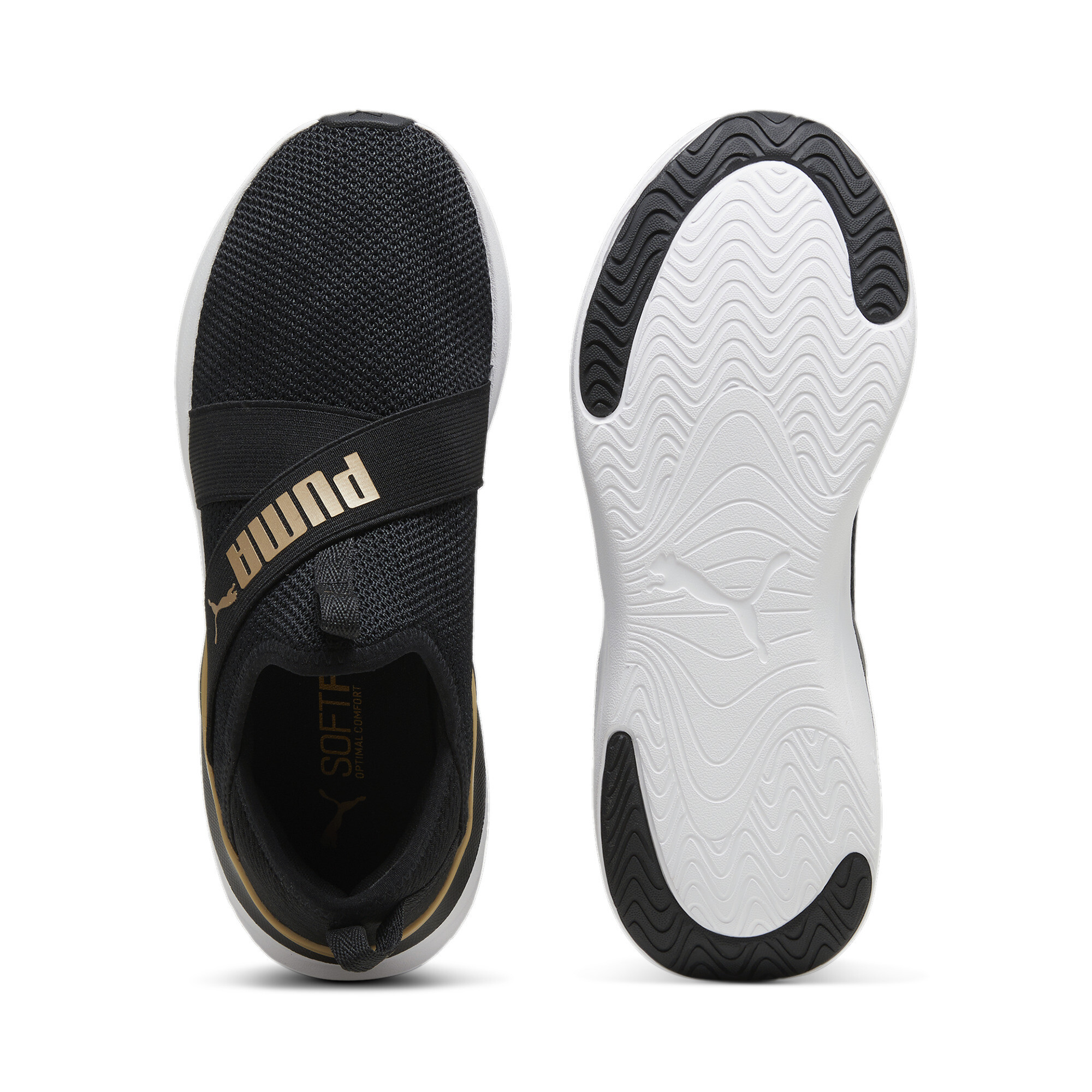 Women's PUMA SOFTRIDE Harmony Slip-On Running Shoe In Black, Size EU 38.5