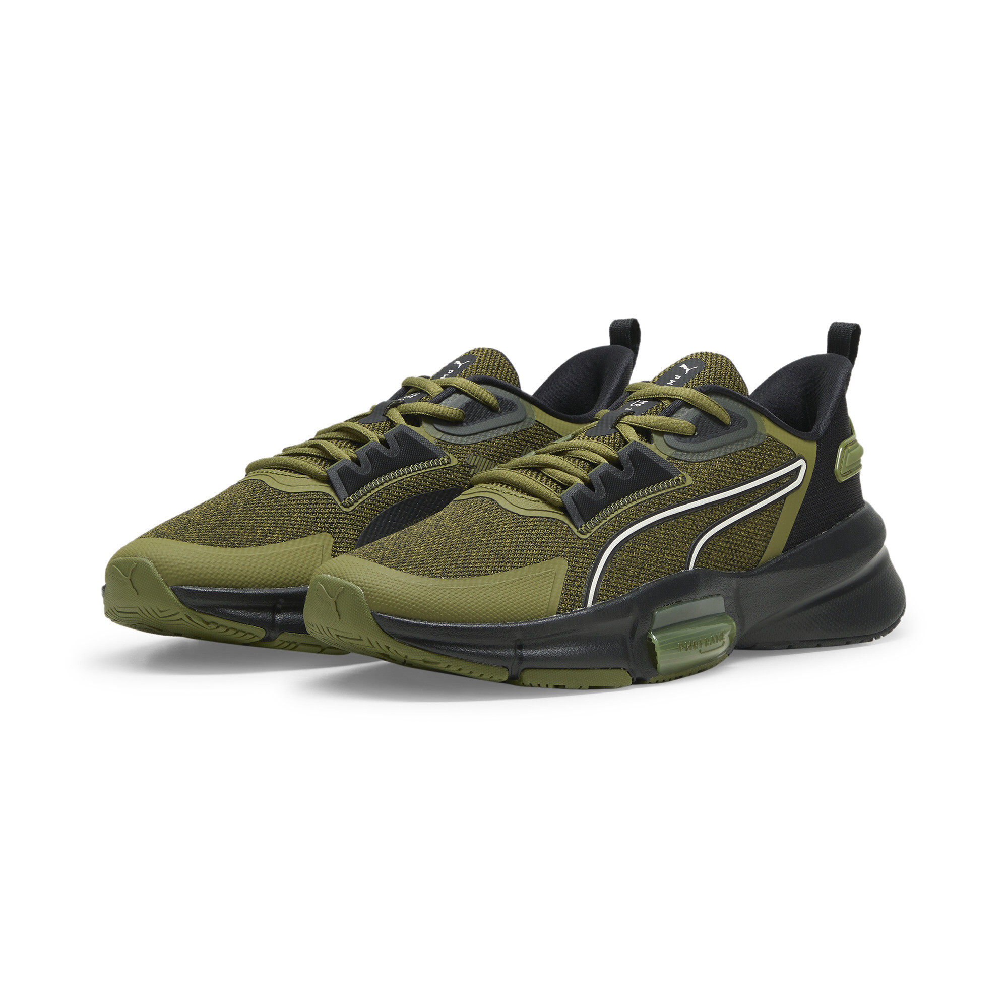 Men's PUMA PWRFrame TR 3 Neo Force Training Shoes In 40 - Green, Size EU 42