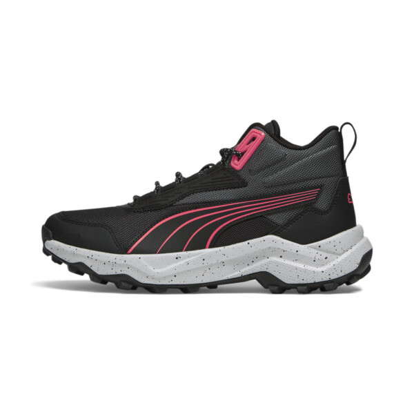 Puma Obstruct Pro Mid Women's Running Shoes In Black-cool Dark Gray-fire Orchid
