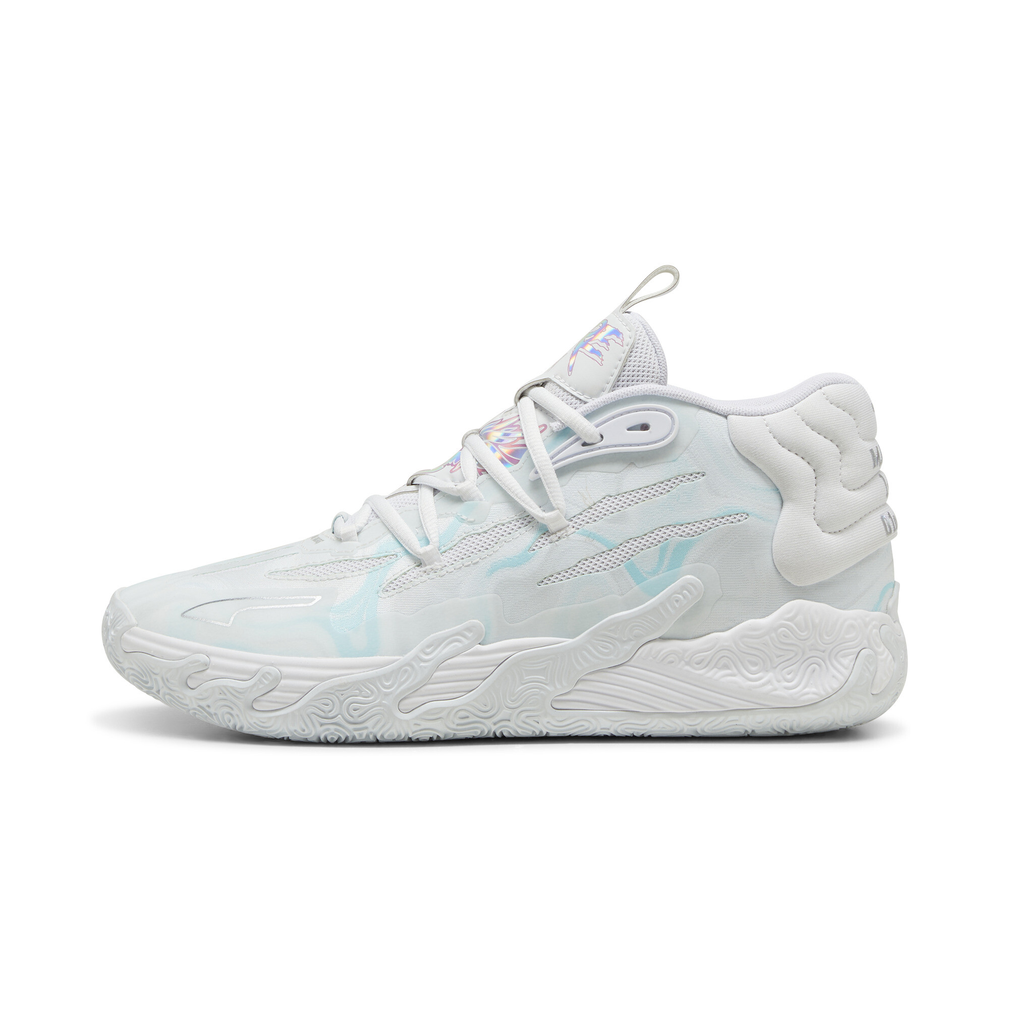 Puma MB.03 Iridescent Basketballschuhe | Mit Plain | White/Dewdrop | Größe: 35.5