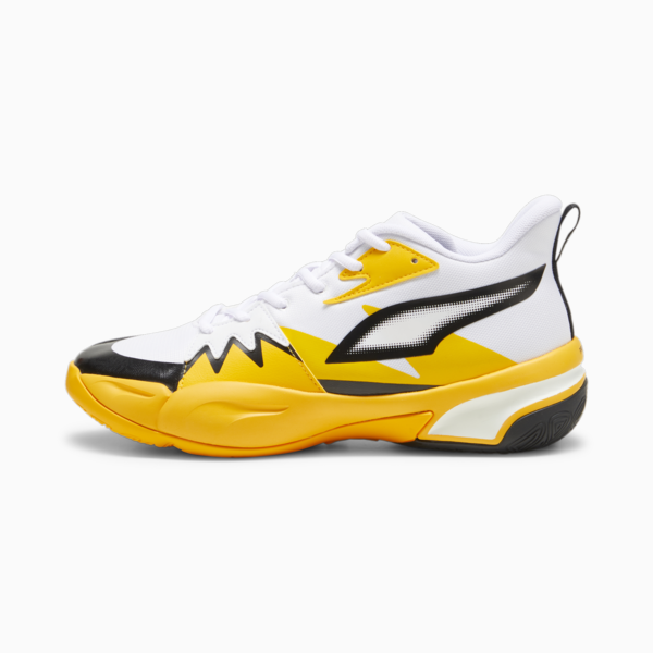 Genetics Basketball Shoes, PUMA White-Yellow Sizzle, large-ZAF